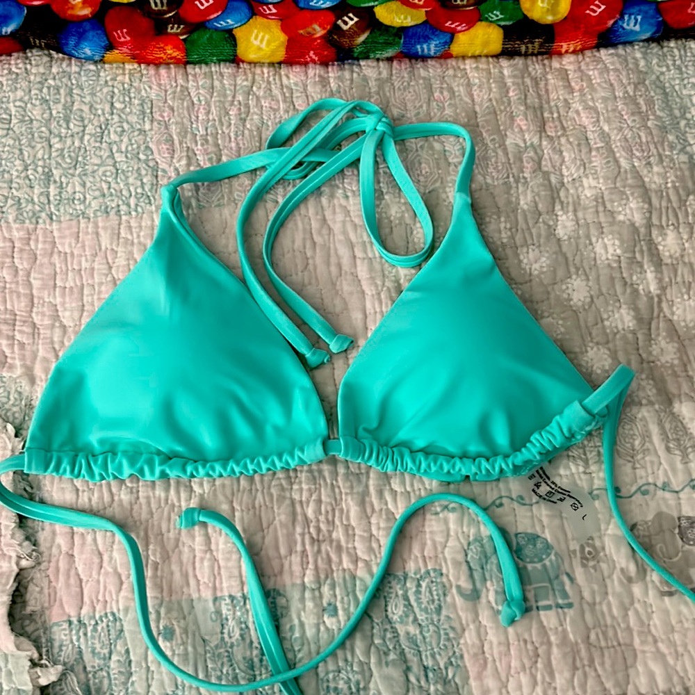 Teal bikini top